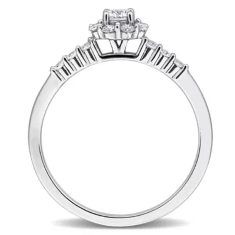 Lab Grown Diamond Engagement Ring Sterling Silver