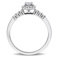 Lab Grown Diamond Engagement Ring Sterling Silver