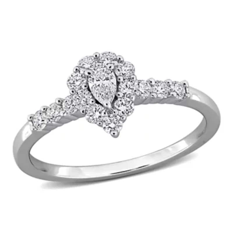 Lab Grown Diamonds Engagement Ring Sterling Silver
