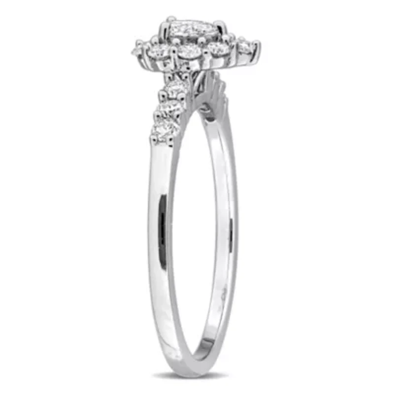 Lab Grown Diamonds Engagement Ring Sterling Silver