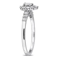 Lab Grown Diamonds Engagement Ring Sterling Silver