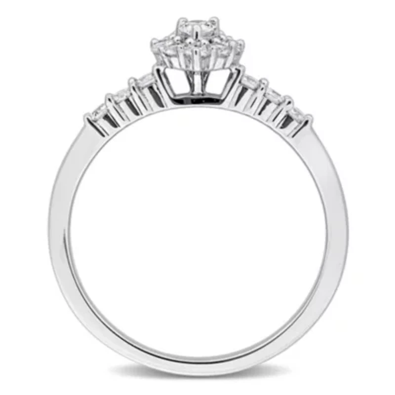 Lab Grown Diamonds Engagement Ring Sterling Silver