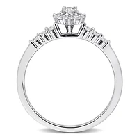 Lab Grown Diamonds Engagement Ring Sterling Silver