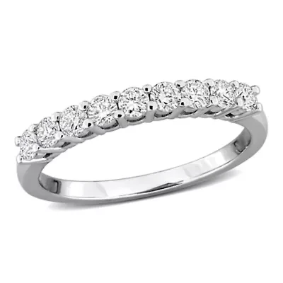 Lab Grown Diamond Anniversary Ring Sterling Silver