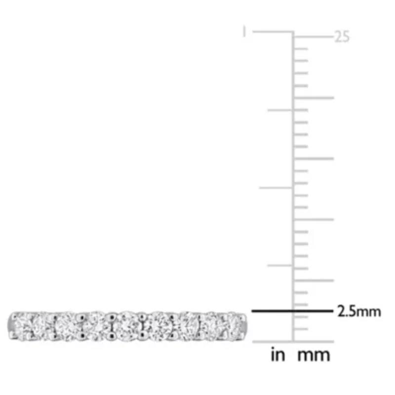 Lab Grown Diamond Anniversary Ring Sterling Silver