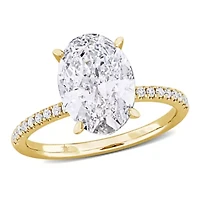 Lab Created Grown Diamond Oval & Round Engagement Ring 14K Gold