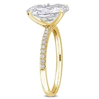 Lab Created Grown Diamond Oval & Round Engagement Ring 14K Gold
