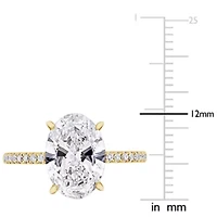 Lab Created Grown Diamond Oval & Round Engagement Ring 14K Gold