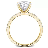 Lab Created Grown Diamond Oval & Round Engagement Ring 14K Gold