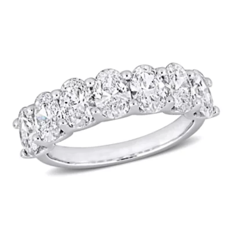 Lab Created Grown Diamond Semi-Eternity Ring 14k White Gold