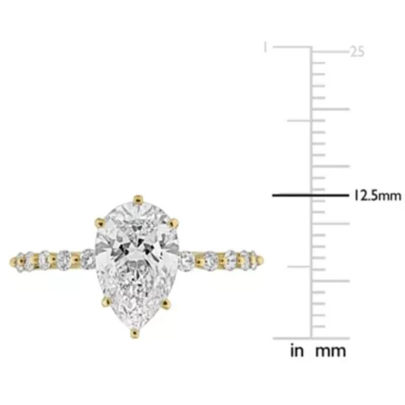 Lab Created Grown Diamonds Solitaire Ring 14k Yellow Gold