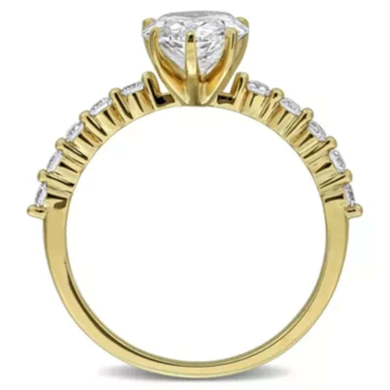 Lab Created Grown Diamonds Solitaire Ring 14k Yellow Gold