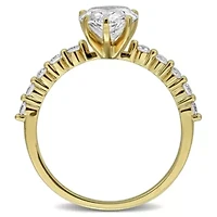 Lab Created Grown Diamonds Solitaire Ring 14k Yellow Gold