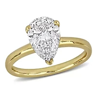 Lab Created Grown Diamond Pear Engagement Ring 14K Gold