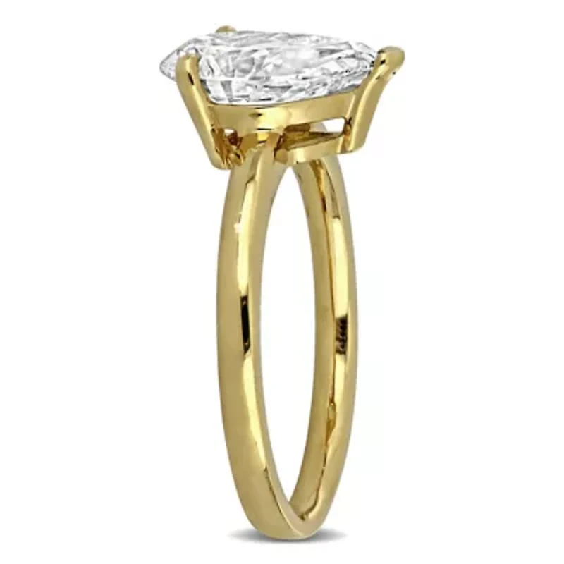 Lab Created Grown Diamond Pear Engagement Ring 14K Gold