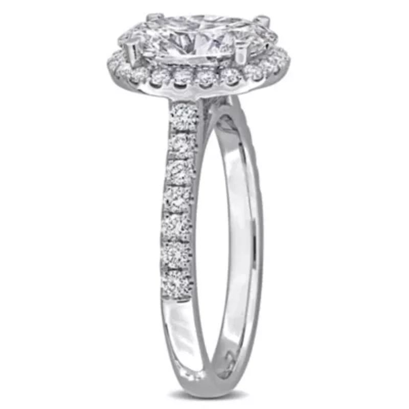 Lab Created Grown Diamonds Engagement Ring 14k White Gold