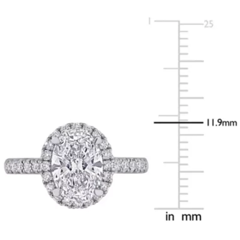 Lab Created Grown Diamonds Engagement Ring 14k White Gold