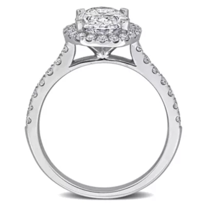 Lab Created Grown Diamonds Engagement Ring 14k White Gold
