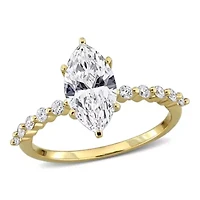 Lab Created Grown Diamonds Solitaire Ring 14k Yellow Gold
