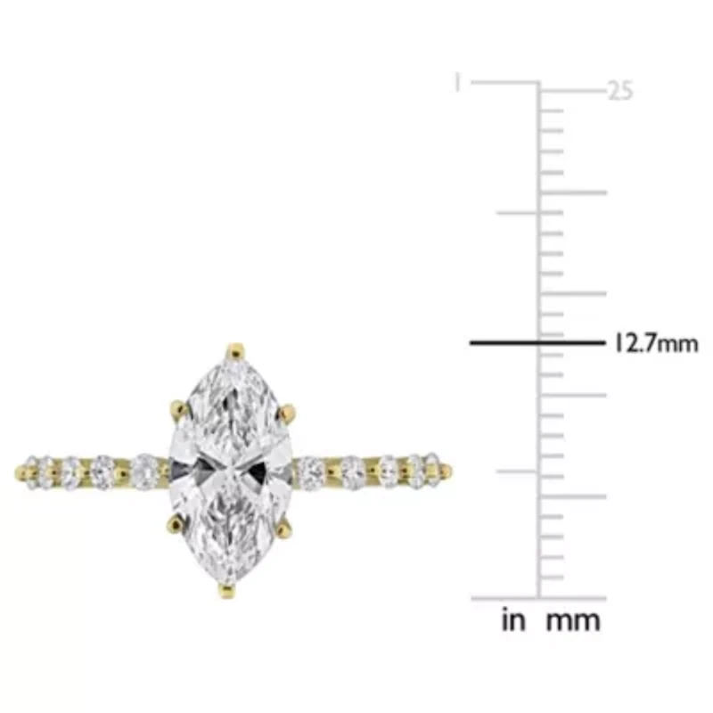 Lab Created Grown Diamonds Solitaire Ring 14k Yellow Gold