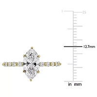 Lab Created Grown Diamonds Solitaire Ring 14k Yellow Gold