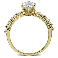 Lab Created Grown Diamonds Solitaire Ring 14k Yellow Gold