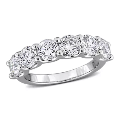 Lab Created Grown Diamond Semi-Eternity Ring 14k White Gold