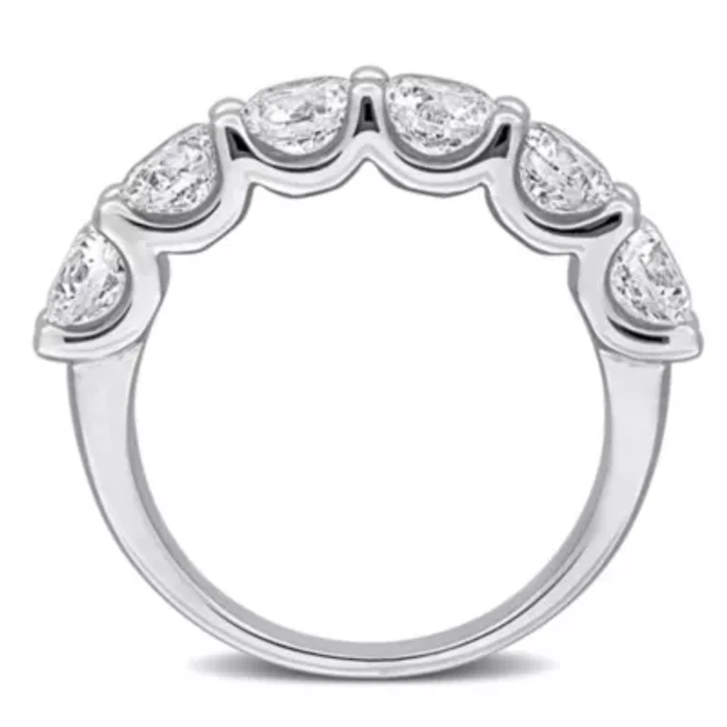 Lab Created Grown Diamond Semi-Eternity Ring 14k White Gold