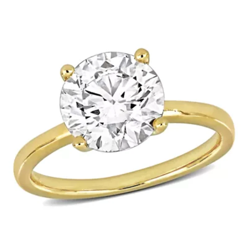 Lab Created Grown Diamond Solitaire Engagement Ring 14K Gold