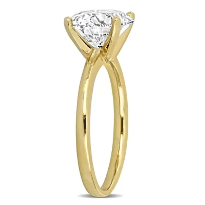 Lab Created Grown Diamond Solitaire Engagement Ring 14K Gold