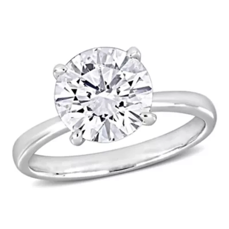 Lab Created Grown Diamond Solitaire Ring 14k White Gold