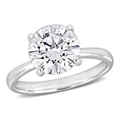 Lab Created Grown Diamond Solitaire Ring 14k White Gold
