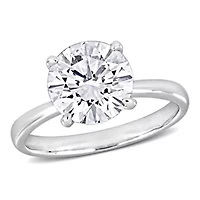 Lab Created Grown Diamond Solitaire Ring 14k White Gold