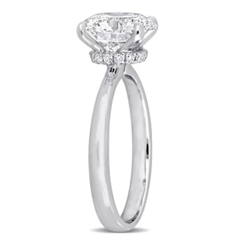 Lab Created Grown Diamond Solitaire Ring 14k White Gold