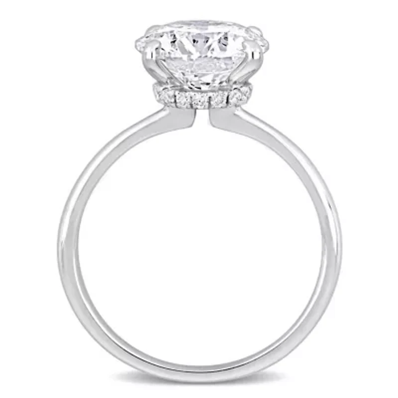 Lab Created Grown Diamond Solitaire Ring 14k White Gold