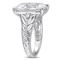Lab Created Moissanite Cushion Ring 10K White Gold