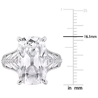 Lab Created Moissanite Cushion Ring 10K White Gold