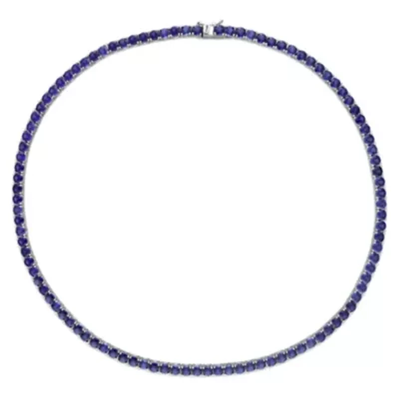 Created Gemstone Necklace Sterling Silver