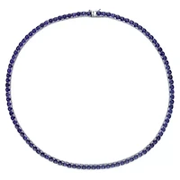 Created Gemstone Necklace Sterling Silver