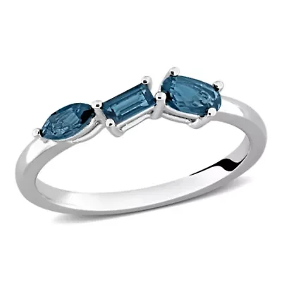Multi-Shaped Colorful Three-Stone Ring