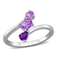 Three-Stone Bypass Ring Sterling Silver