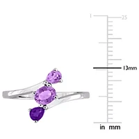 Three-Stone Bypass Ring Sterling Silver