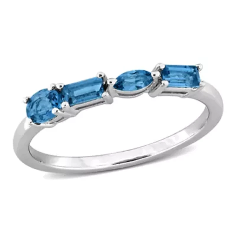 Multi-Shaped Anniversary Band Ring Sterling Silver