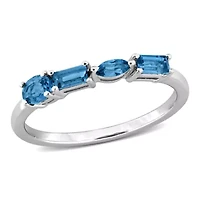 Multi-Shaped Anniversary Band Ring Sterling Silver