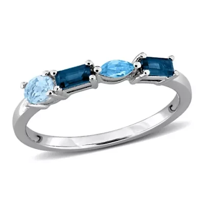 Multi-Shaped Anniversary Band Ring Sterling Silver