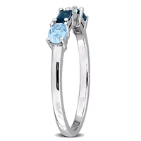 Multi-Shaped Anniversary Band Ring Sterling Silver
