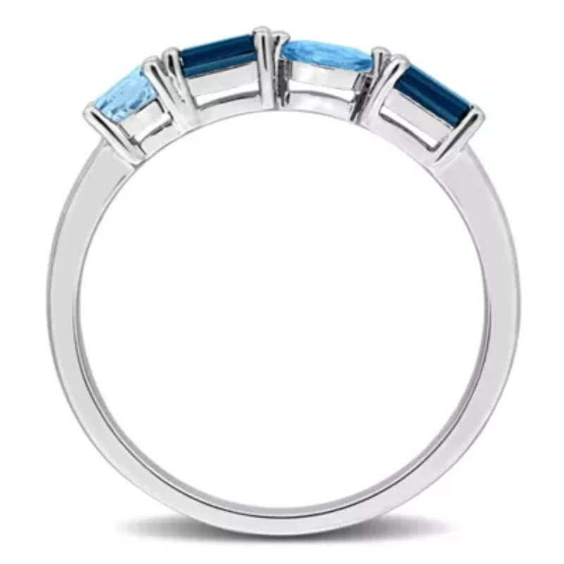 Multi-Shaped Anniversary Band Ring Sterling Silver