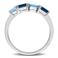 Multi-Shaped Anniversary Band Ring Sterling Silver