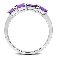 Multi-Shaped Anniversary Band Ring Sterling Silver