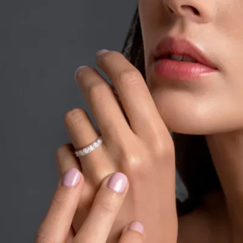 Lab-Grown Diamond Anniversary Ring Sterling Silver